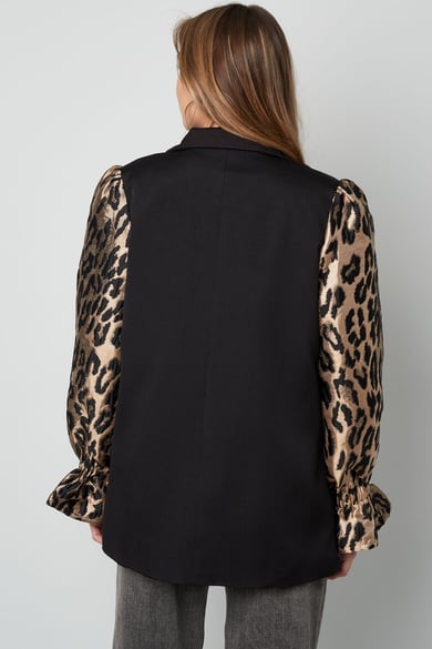 Girly blazer panther sleeves - Black brown h5 Picture5
